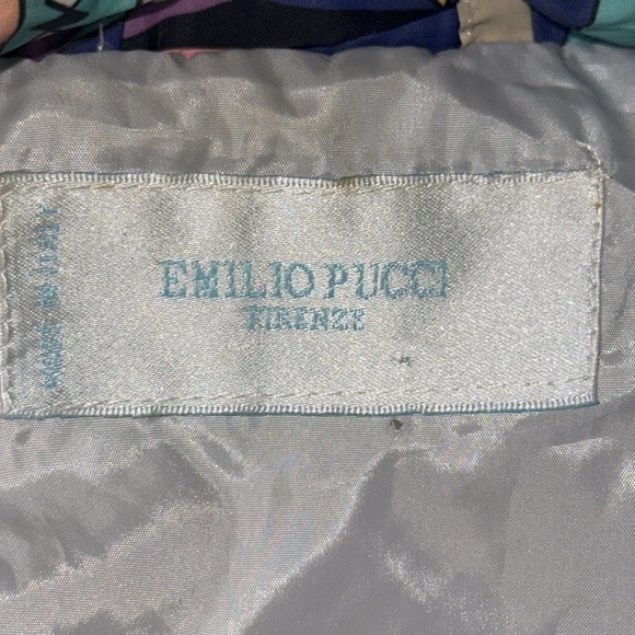 Emilio Pucci Firenze Colorful Abstract Nylon Bomber Jacket Winter Size I 36 US S - Picture 12 of 14